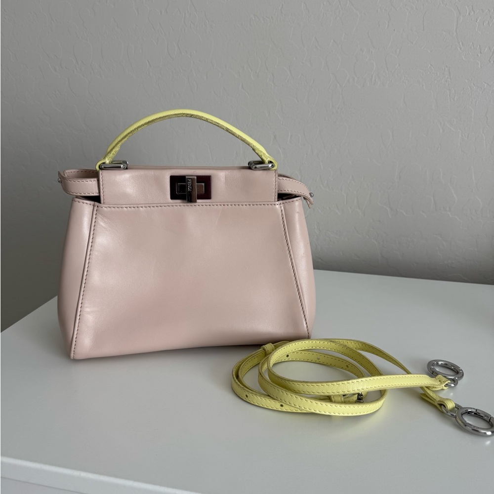Fendi Nappa Colorblock Mini Peekaboo Iconic Satchel